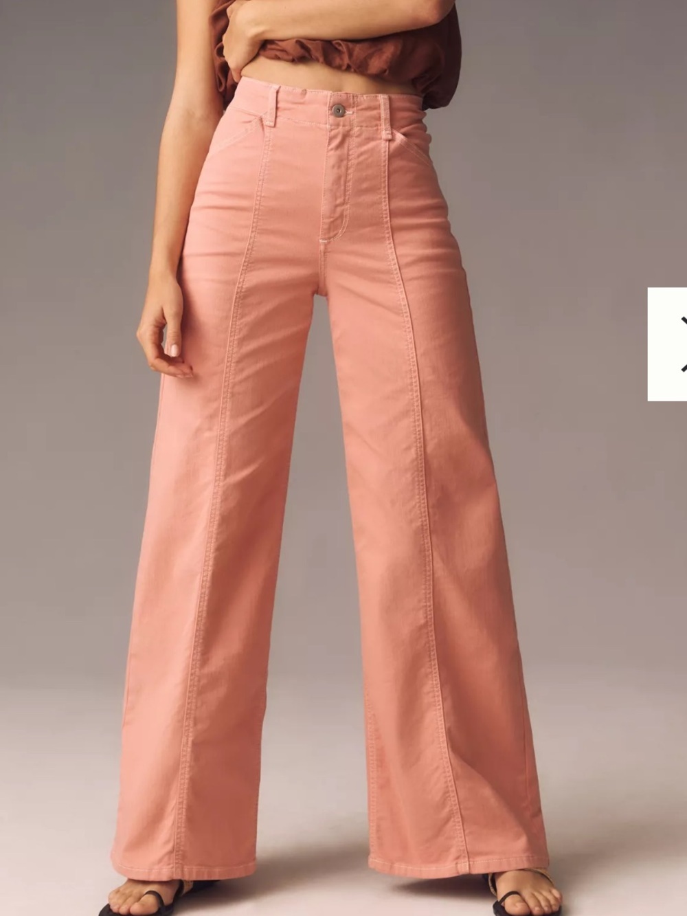 Delaney Clean-Seamed High-Rise Wide-Leg Jeans by Maev